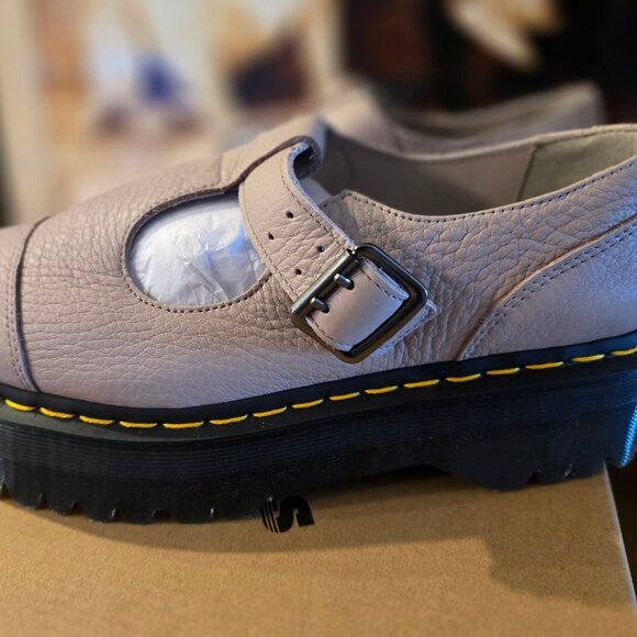 Dr. Martens Shoes - Dr Martens Bethan T-Bar Platform Shoe Vintage Taupe Pisa Women's Size 10 US NEW